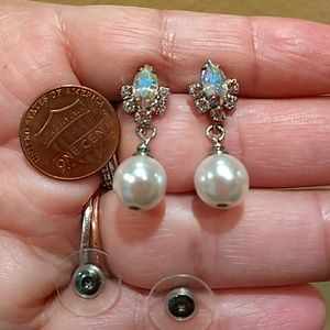 💞La Bella Earrings pearl and colorful stones❣️